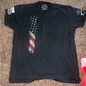 Grunt Style Black American Flag T-Shirt